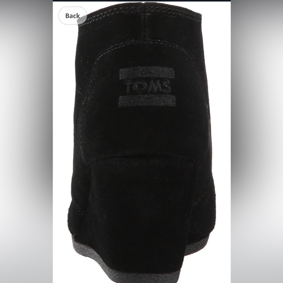 TOMS Women's Black Suede Desert Wedges Size 7 - Picture 3 of 16